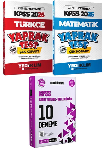 Kpss 2026 Türkçe Matematik Yaprak Test Çek Kopart - 2026 Kpss Ortaöğretim Çözümlü 10 Deneme