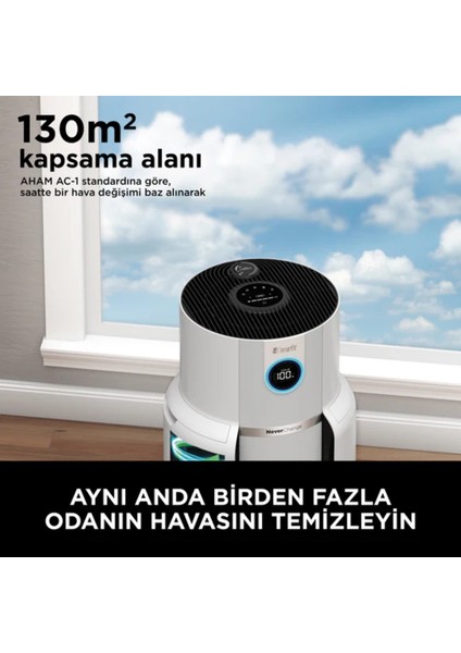 Evcil Hayvan Tüyü, Toz, Virüs ve Kötü Koku Yok Eder Neverchange5 Clean Sense Iq Hava Temizleyicisi Max 5 Yıla Varan Filtre Ömrü - HP300EU - Shark Ninja indirimleri
