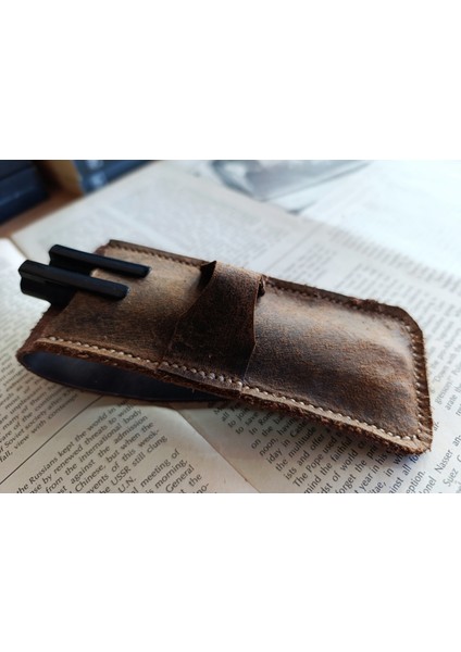 Crazy Gerçek Deri Özel Kalemleriniz Için Kalemlik ( 2*3 Kalem Için ) 27 cm \ 6 cm LMN24 modelleri