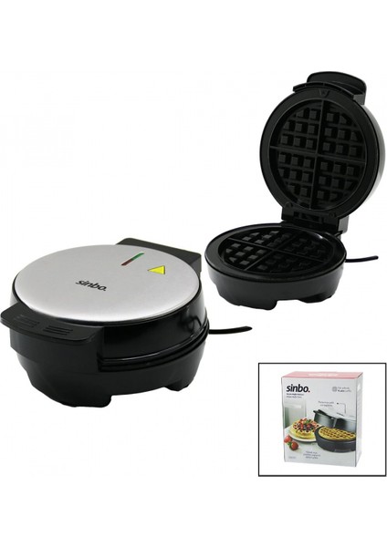 Belçika Waffle Makinesi Elektrikli 4 Waffle - Yapışmaz Döküm Plaka Paslanmaz Çelik Üst Kaplama SSM-2591 (5324)