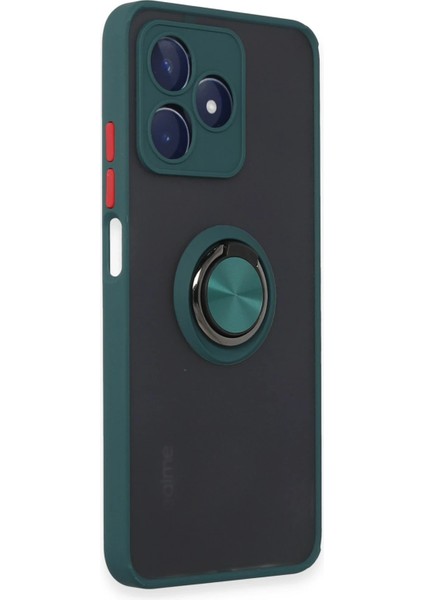 Nrzsnt Newface Realme C53 Kılıf Montreal Yüzüklü Silikon Kapak - Yeşil fiyatları