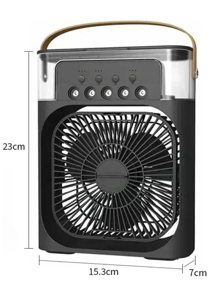 Taşınabilir 3 Farklı Mod Ayarlı 7 Farklı LED Işıklı Sulu Soğutmalı Taşınabilir Masaüstü USB Fan Vantilatör (5324) fırsatları