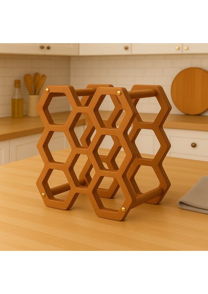 Ahşap Şarap Standı -Bal Peteği Şaraplık fiyatları