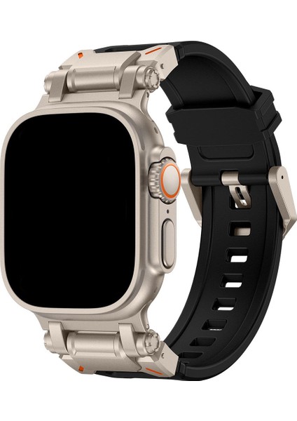 Apple Watch 11 10 46MM 9 8 7 6 Se Ultra Uyumlu 49-46-45-44-42MM Metal Pimli Tokalı Premium Silikon Kordon – Dayanıklı Spor Rubber Kayış