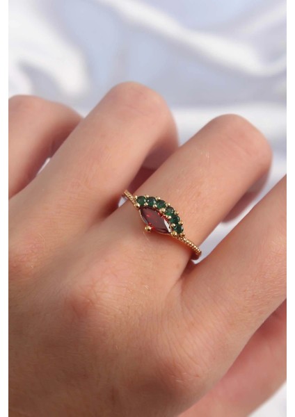 Bfs Pirinç Altın Renk Renkli Zirkon Taşlı Ayarlanabilir Karpuz Model Yüzük fiyatları