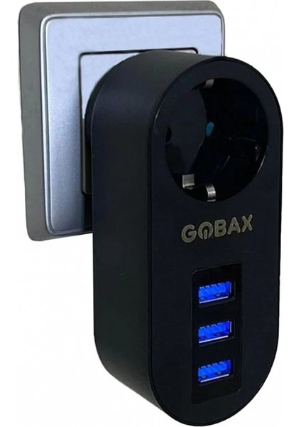 Gobax Termal Akım Korumalı Akıllı Priz 3xusb Li, Çocuk Korumalı, LED Işıklı, Yüksek Isıya Dayanıklı (5324) modelleri