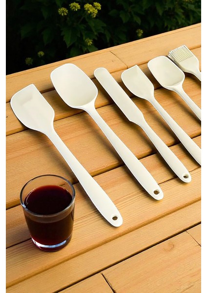 Elvory 6 Parça Silikon Isıya Dayanıklı Mutfak Servis Seti Krem fiyatları