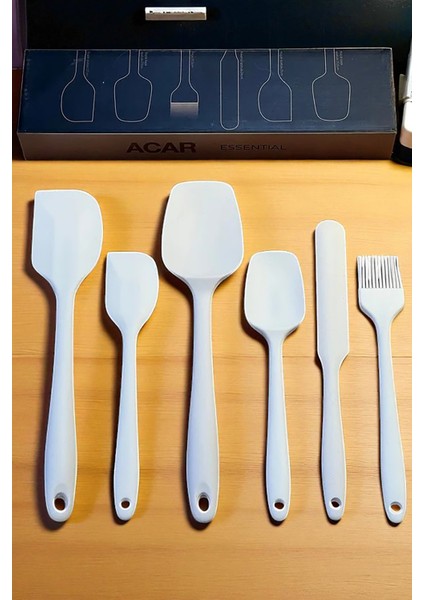 Elvory 6 Parça Silikon Isıya Dayanıklı Mutfak Servis Seti Krem fırsatları