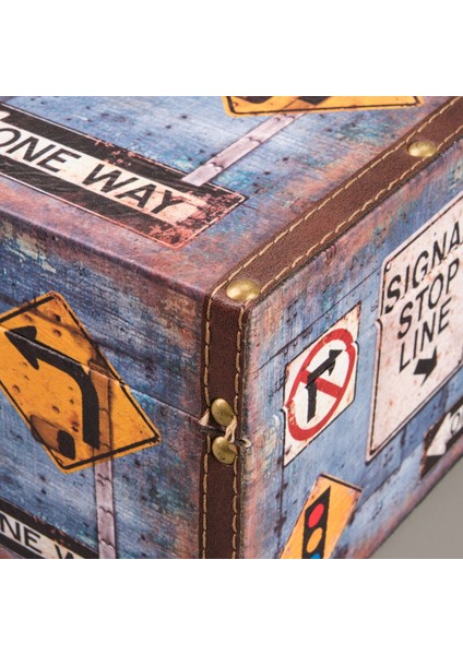 Stop Ahşap Kutu - Renkli - 30X20X14 cm modelleri