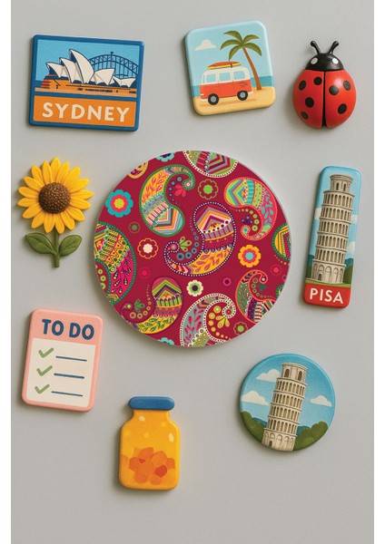 Modern ve Dekoratif Yuvarlak Buzdolabı Magneti Magnet Büyük Boy 10X10 cm - China