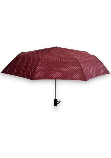 Kırmızı Puantiyeli Tam Otomatik 8 Telli Kısa Şemsiye