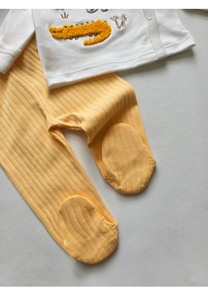 %100 Pamuklu 0-3 Ay Yenidoğan Bebek Hastane Çıkışı 3lü Set fırsatları