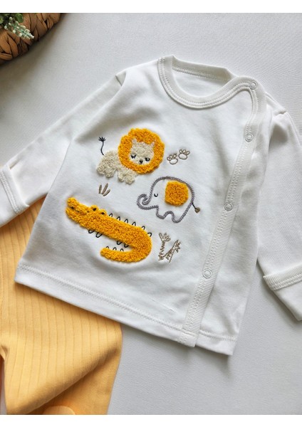 %100 Pamuklu 0-3 Ay Yenidoğan Bebek Hastane Çıkışı 3lü Set indirimleri