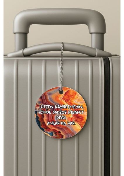 Pleksi Zincirli Bavul Etiketi Seyahat Tatil Için Tasarım Valiz Etiketi Anılar