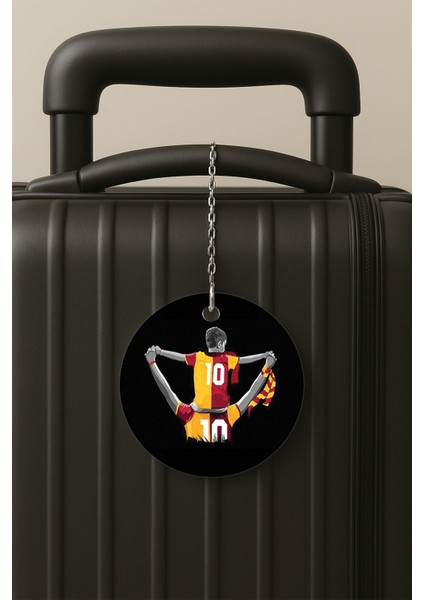 Sarı Kırmızı Sevdamız Desenli Uv Baskılı Pleksi Bavul Etiketi Seyahat Tatil Valiz Etiketi