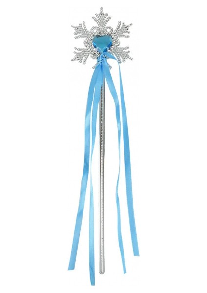 Kar Taneli Mavi Kalp Taşlı Saten Kurdeleli Karlar Ülkesi Elsa Asası Sopası 34 cm (5324) fiyatları