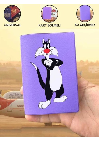 Tüm Ülke Pasaportlarına Uyumlu Silvester Mor Vinleks Pasaport Kılıfı Kabı