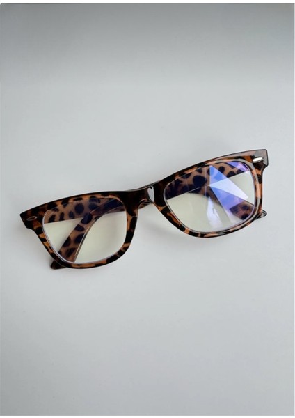 Wayfarer Leopar Desenli Mavi Işık Korumalı Optik Uyumlu Koruma Gözlüğü indirimleri