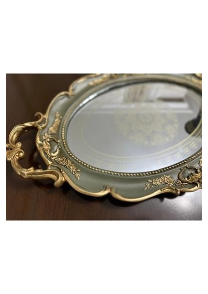 Şık Aynalı Tepsi , Özel Tasarım El Boyaması Polyester Aynalı Tepsi 35CM fiyatları