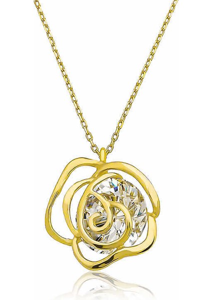 ​Gümüş Gold Gül Kadın Kolye