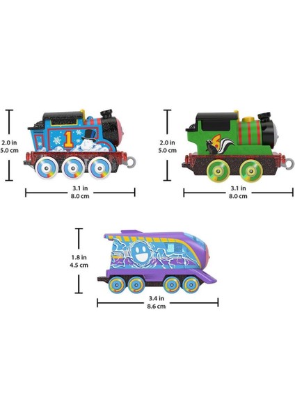 HNP82 Thomas ve Arkadaşları - Renk Değiştiren Küçük Trenler 3lü Paket modelleri