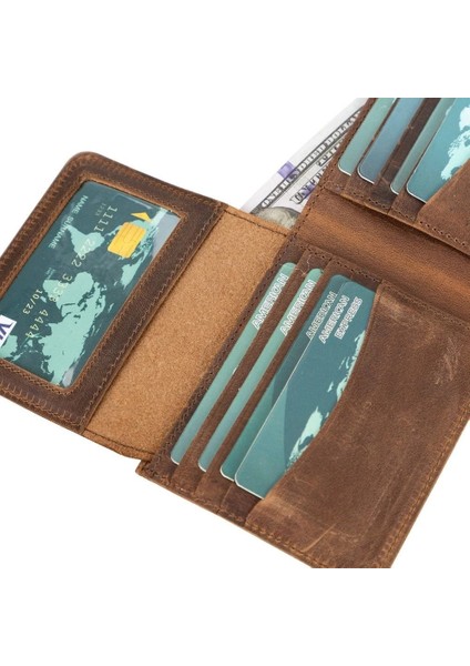 Paul Deri Cüzdan ve Kartlık, 12 Adet Kart Bölmeli, Antik Kahve fırsatları