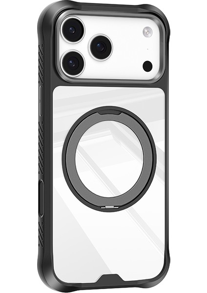 iPhone 17 Pro Kılıf M-Safeli Ring Standlı Airbag Tasarımlı Mutural Obsidian Serisi Kapak Siyah indirimleri