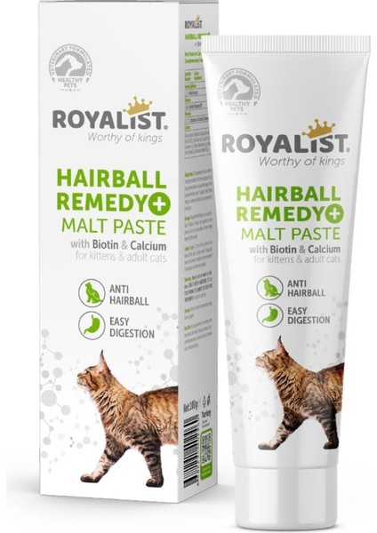 Hairball Remedy+ Malt Paste | Kediler Için Tüy Yumağı Önleyici Macun – Biotin & Kalsiyum Içerikli