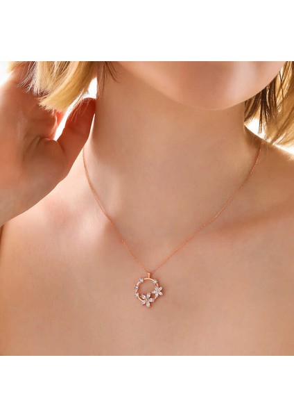 Gümüş Rose Beyaz Çiçek KadIn Kolye fiyatları