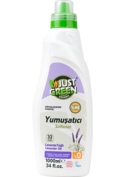 Green Organic Yumuşatıcı 32 Yıkama 1 L 2 Adet