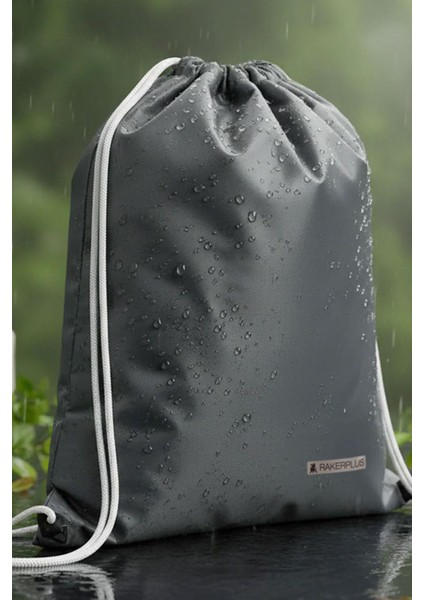 Antrasit 32X45 cm Su Geçirmez Büzgülü Krampon ve Spor Çantası