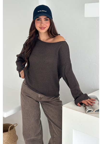 Kadın Omuz Açık Salaş Triko Kazak – Soft Elegance fiyatları