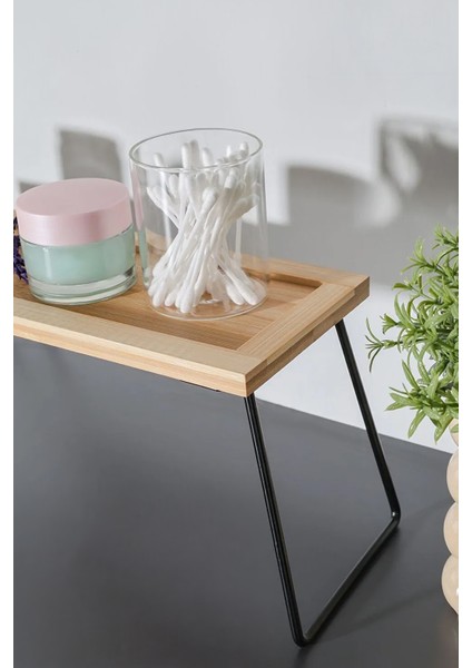 Bambora Metal Ayaklı Bambu Tezgâh Üstü Düzenleyici Raf 36X12X15 cm fırsatları