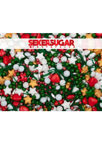 Pasta Süsleme Şekeri Yılbaşı Temalı Yenilebilir Pasta Süsü Sprinkles 45 Gr. fiyatları
