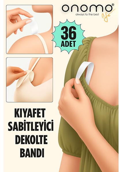 Şeffaf Elbise Sabitleyici Dekolte Kıyafet Sabitleme Bandı Elbise Kaydırmaz 36 Adet