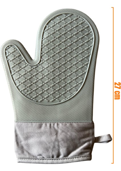 Fırın Eldiveni, Gri Renk, 27 Cm, Dış Kaplama Silikon, Içi Pamuklu, 1 Adet fiyatları