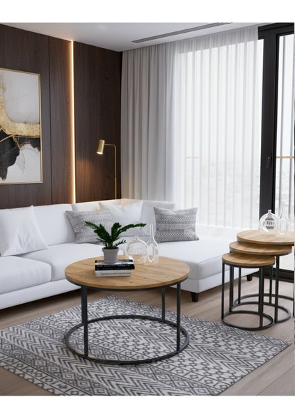 Sehpa Seti - Antik Çam Suntalam - Zigon Sehpa -Orta Sehpa modelleri