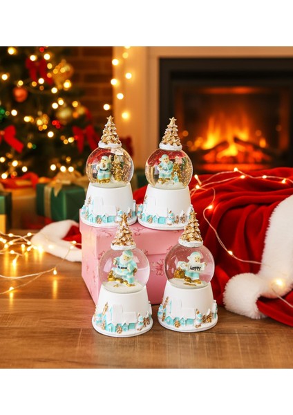 Çam Ağaçlı Yılbaşı Temalı Işıklı Mini Kar Küresi modelleri