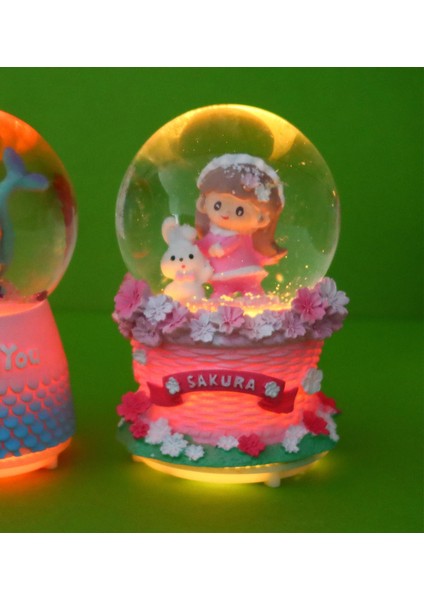 Orta Boy Işıklı Müzikli Sakura Kar Küresi fiyatları