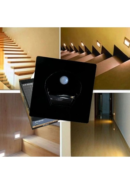 Cata Ct 5170 1W Siyah Kasa Sensörlü Koridor Aydınlatması 3200K Gün Işığı modelleri