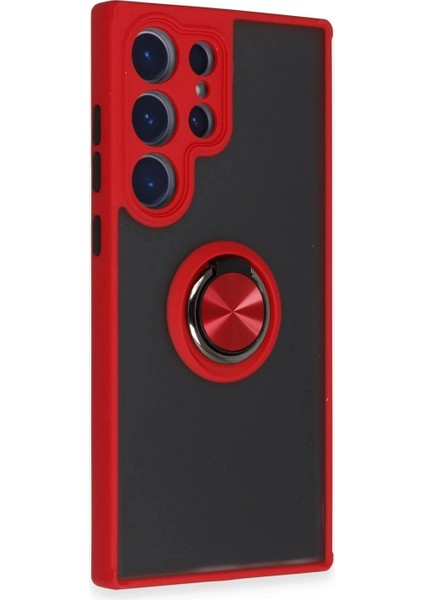 Samsung Galaxy S23 Ultra Kılıf Montreal Yüzüklü Silikon Kapak - Kırmızı fiyatları