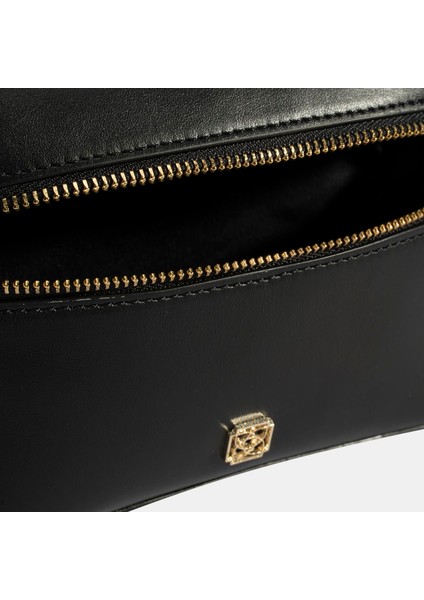 Kadın Siyah Mini Deri El Çantası