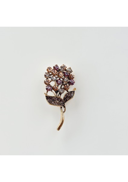 Renkli Taş Çiçek Broş fiyatları