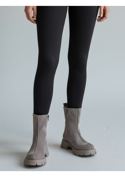 Cassido C1138 Hakiki Süet Deri Vizon Renk Kadın Bot