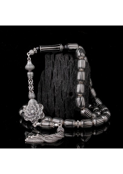 925 Ayar Gümüş 20'li Karpuz Kesim Erzurum Oltu Taşı Tesbih fırsatları