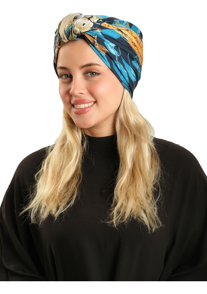 Indigo Pratik Hazır Geçmeli Tesettür Bone Ipek Desenli 2410_34 fiyatları