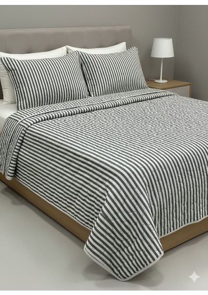 %100 Pamuk Çift Kişilik Kapitone Yatak Örtüsü 240X260 –