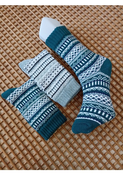 Desenli Kalın Viskon Elit 2' Li Kadın Çorap