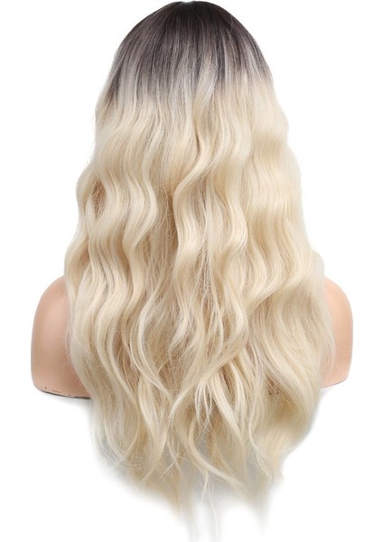 Dalgalı Perçemli Fiber Sentetik Orta Boy Peruk / Kahve / Beyaz Platin Röfleli indirimleri