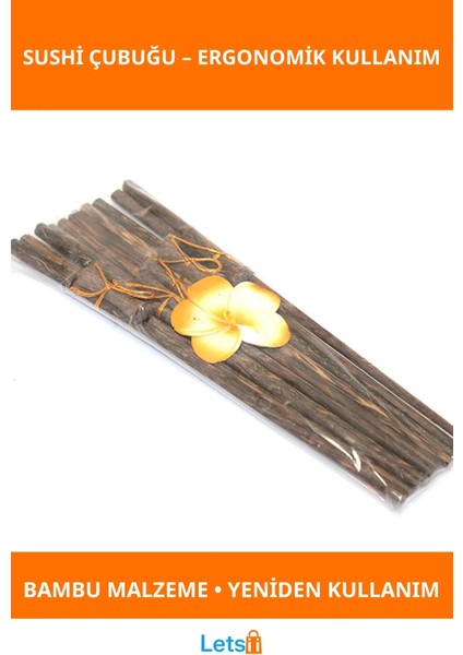 Doğal Bambu Sushi Çubuğu 2 Adet